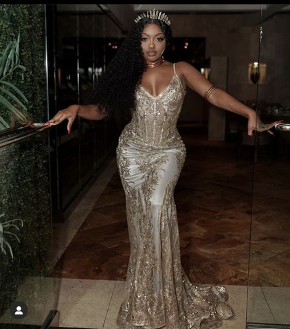 Vestidos de noche largos y sexis de sirena sin mangas Y5892