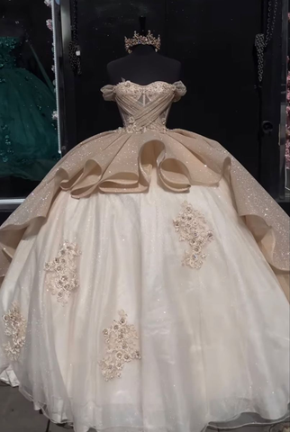 Vestido de quinceañera de lujo con corsé de apliques, vestido de baile, vestido de graduación, vestido de 16 años Y4144