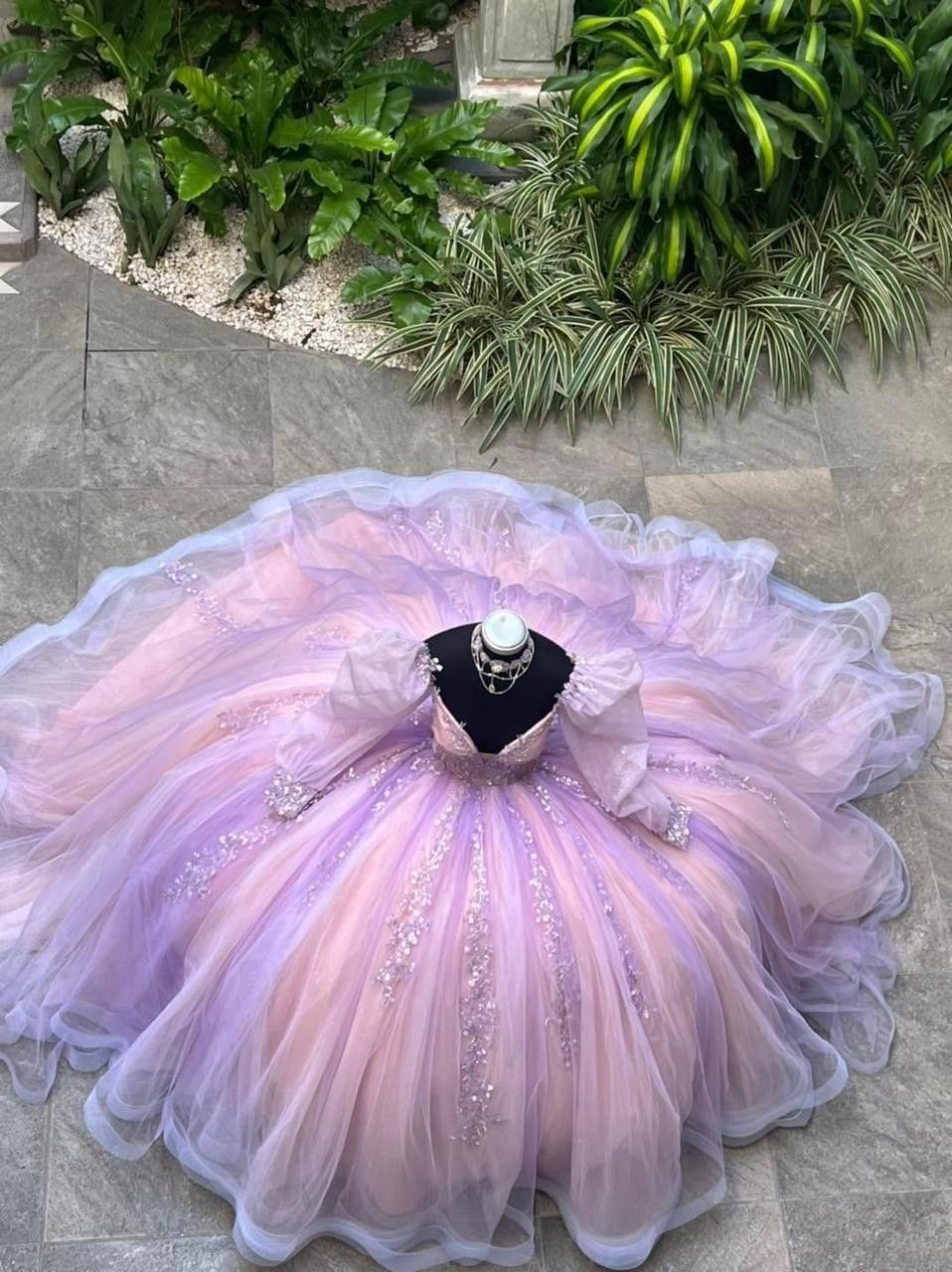 Vestido de baile de tul vintage, vestido de quinceañera, vestido de princesa Y2353