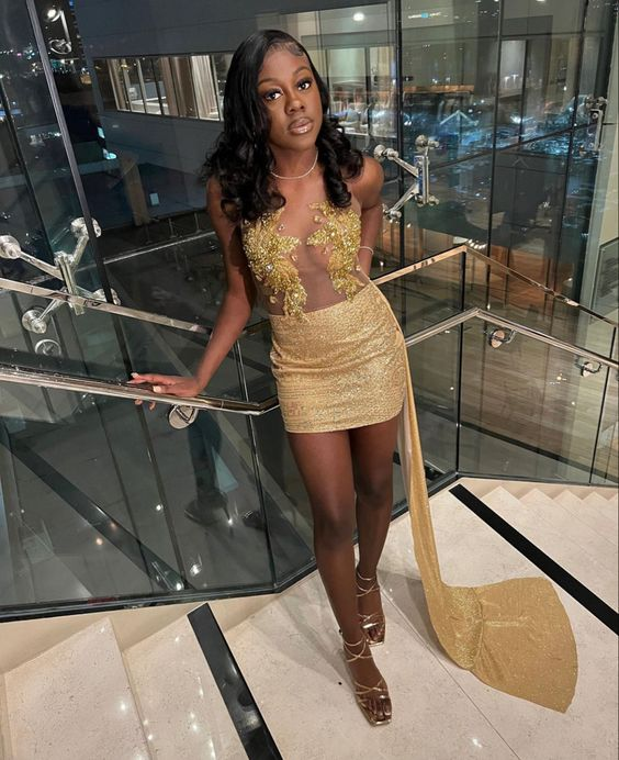 Vestido sexy para el 21 cumpleaños, ideal para fiestas de bienvenida, para chicas negras Y1276