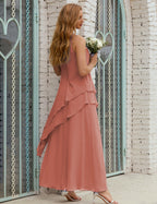 Vestido largo de gasa de talla grande para la madre de la novia, vestido de gala para dama de honor, vestido de graduación SY28019