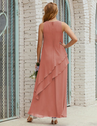 Vestido largo de gasa de talla grande para la madre de la novia, vestido de gala para dama de honor, vestido de graduación SY28019