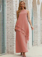 Vestido largo de gasa de talla grande para la madre de la novia, vestido de gala para dama de honor, vestido de graduación SY28019