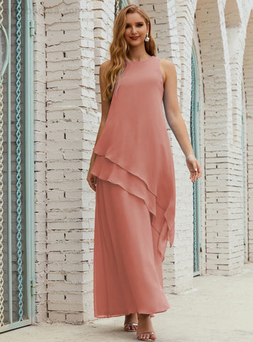 Vestido largo de gasa de talla grande para la madre de la novia, vestido de gala para dama de honor, vestido de graduación SY28019