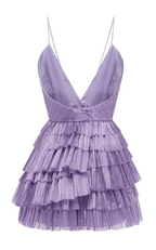 Vestido corto de fiesta con volantes y cuello de espagueti, sexy y minivestido Y2199
