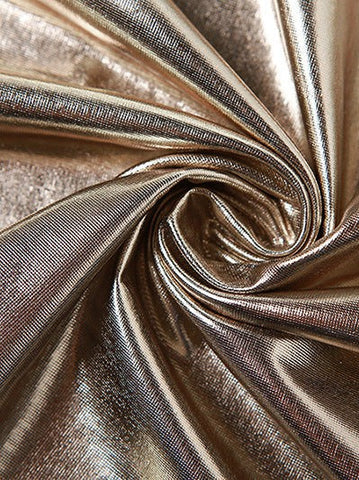 Metallic Coated Deep Neck Backless Evening Dress