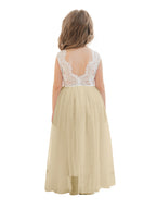 Vestido de niña de las flores de tul y encaje encantado 