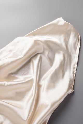 Vestidos de noche sexys, formales, lisos, sin espalda, con abertura y cuello oblicuo. 