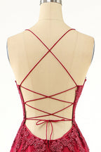Robe de bal longue en tulle lavande avec dentelle