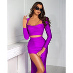 Vestidos de noche formales de fiesta largos con mangas largas