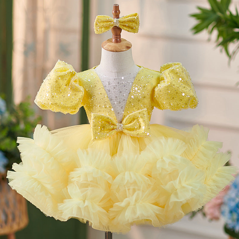 Vestido de tul con lentejuelas hasta la rodilla para bebé niña 
