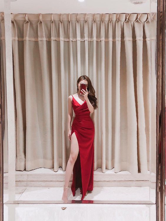 Vestido de fiesta sencillo con tirantes finos, vestido de noche sexy Y715