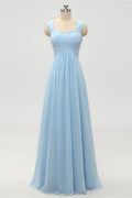 Vestido de dama de honor azul claro VMB46