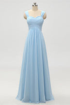 Vestido de dama de honor azul claro VMB46