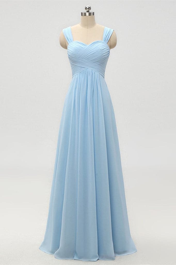 Vestido de dama de honor azul claro VMB46