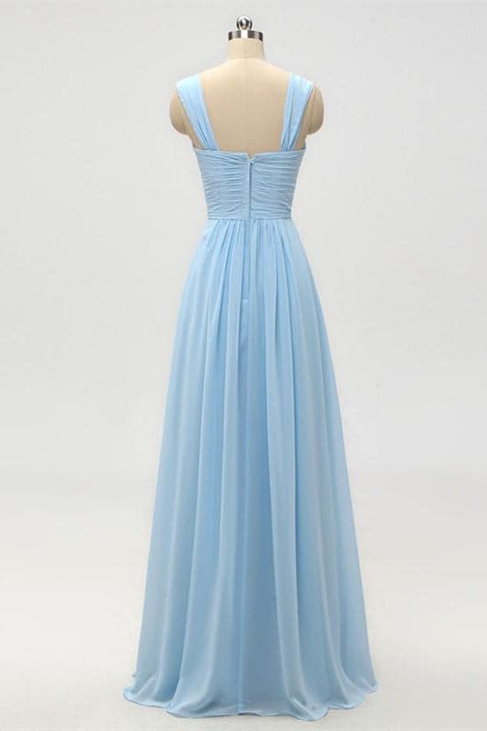 Vestido de dama de honor azul claro VMB46