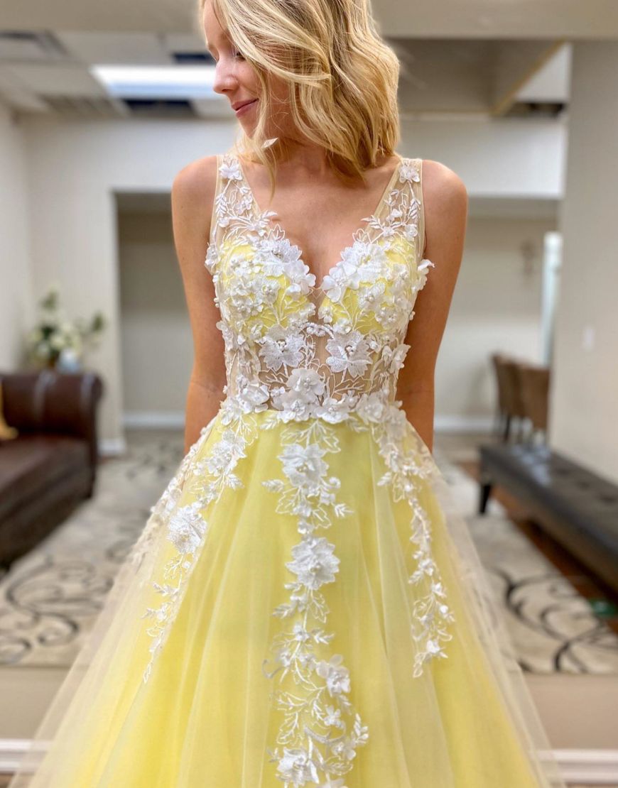 Vestido de noche de fiesta largo hasta el suelo, corte en A, con apliques