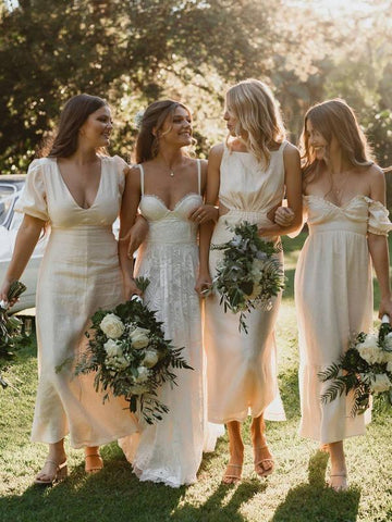 Vestido de novia playero de encaje, corte en A, espalda descubierta, escote en V, tirantes finos, WD566