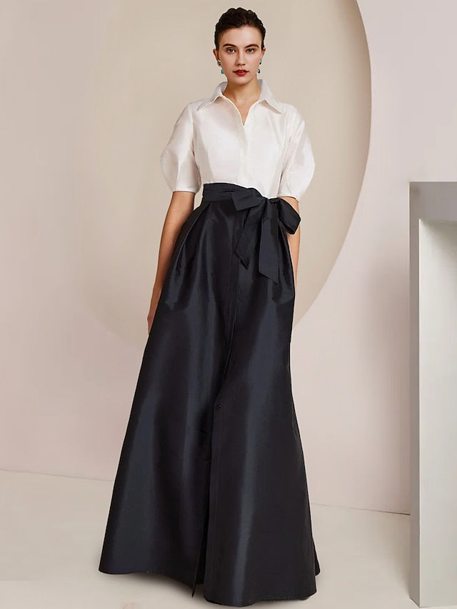 Vestido de dos piezas para la madre de la novia, corte princesa/camisa, manga corta. 