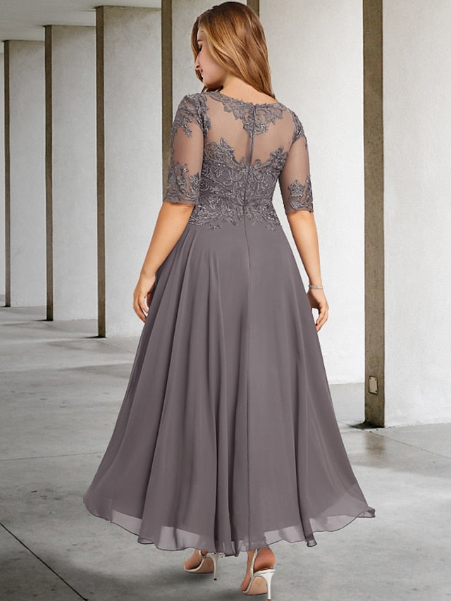 Vestidos de corte princesa/línea A hasta la rodilla para la madre de la novia 