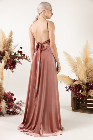 Vestido de dama de honor con cuello vuelto vmb6