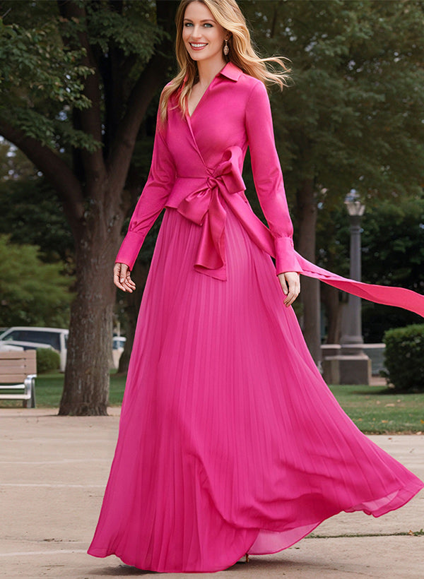 Robes de mère de la mariée coupe trapèze/col princesse en V 
