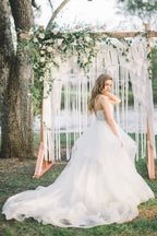 Vestidos de novia elegantes de corte A para bodas en el bosque, los mejores vestidos de novia WD695