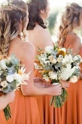 Vestido de dama de honor con cuello halter VMB44