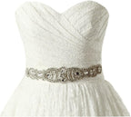 Vestido de novia elegante corte A con escote corazón y sin tirantes WD719
