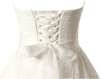Vestido de novia elegante corte A con escote corazón y sin tirantes WD719