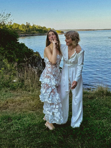 Pretty Strapless 3D Floral Lace Tiered Long Prom Dress,White A Line Evening Dress Wedding Dress Y8462