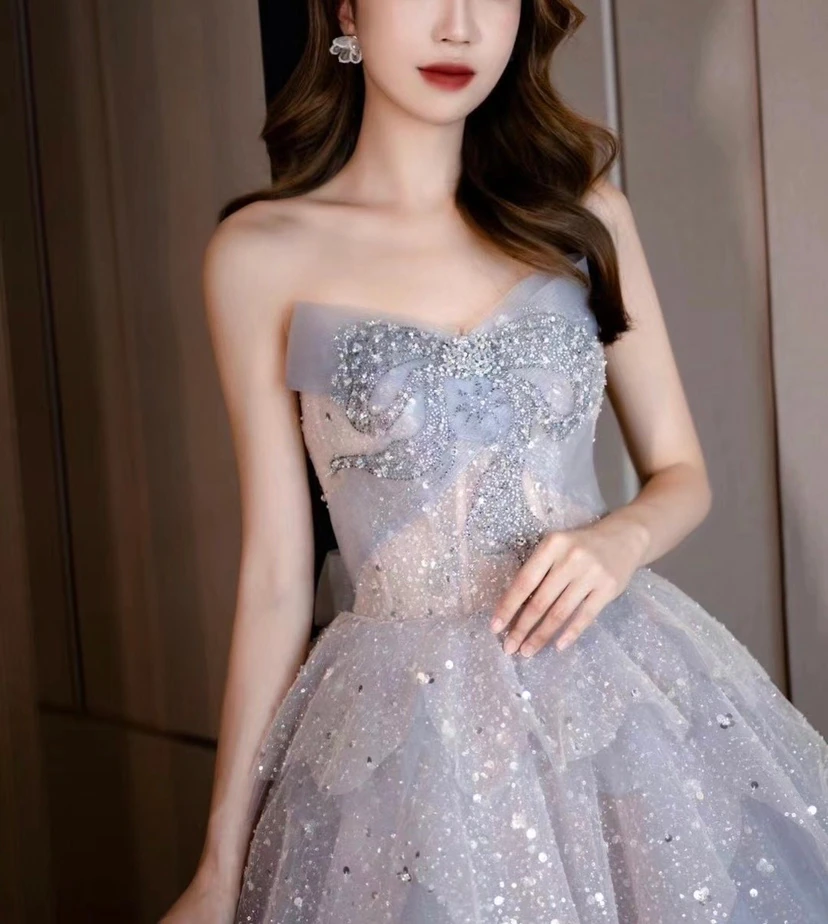 Robe de bal luxueuse et brillante, robe de 16 ans, robe de princesse, Y2403