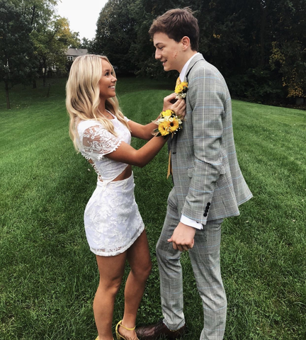 Lovely White Lace Homecoming Dress White Cocktail Dress Y2237