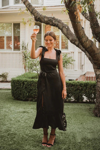 Impresionantes vestidos de dama de honor con escote de tirantes finos y corte en A BD100