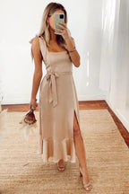 Impresionantes vestidos de dama de honor con escote de tirantes finos y corte en A BD100