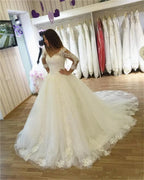 Vestido de novia con apliques, escote en V sexy, estilo árabe, falda de encaje, tallas grandes, estilo Robe De Marie (2023). 
