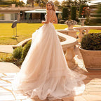 Apliques Vestido De Noiva Sexy con cuello en V Vestidos De Novia tirantes finos Vestidos De Novia De encaje bata De Mariée