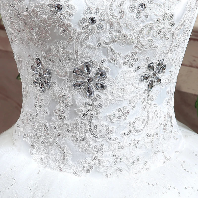 Applqiues Vestido De Noiva Cap manga Vestidos De Novia con cuello en V Vestidos De Novia