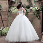 Applqiues Vestido De Noiva Cap manga Vestidos De Novia con cuello en V Vestidos De Novia