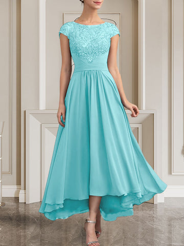A-line Scoop Floor-Length Lace Chiffon Mother of the Bride Dress With Sequins