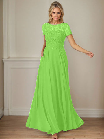 Dark Navy A-Line Boatneck Sequins Chiffon Dress