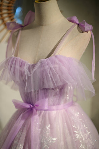 Adorables robes courtes de princesse violettes sans manches à lacets pour le bal de fin d'année 