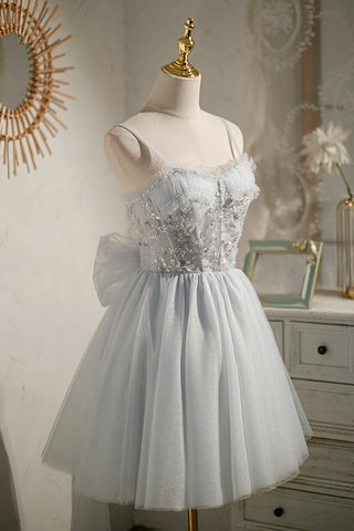 Chic Sleeveless Sequins Lace Up Short Homecoming Dresses