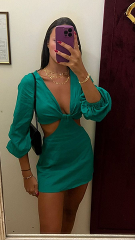 Royal Blue Waist Cut Out Homecoming Dress Women's Party Dress Y2452