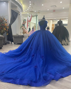 Vestido de quinceañera azul real princesa, vestido de baile, vestido de 16 años Y4440