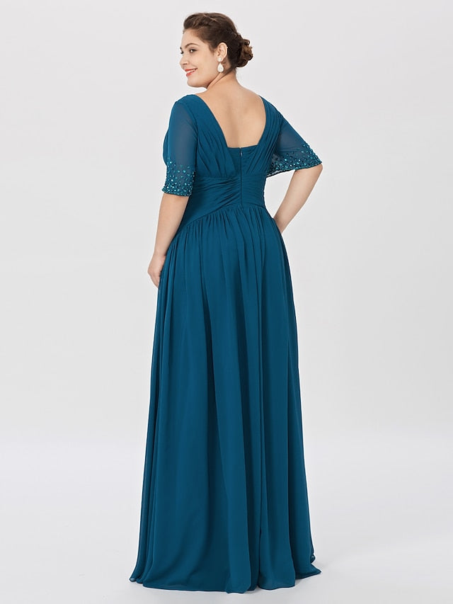 Vestidos de corte princesa/línea A para la madre de la novia, largos hasta el suelo. 