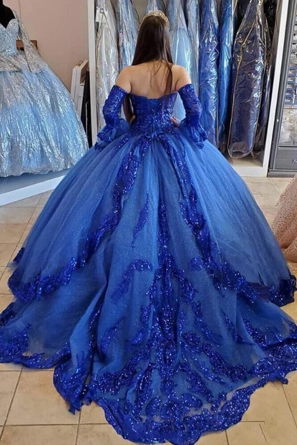 Vestidos de quinceañera de corte princesa, escote corazón y manga larga, vestidos de graduación