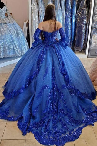 Ball Gown Sweetheart Long Sleeves Quinceanera Dresses, Prom Dresses