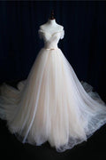 Robe de bal en tulle, décolleté cœur, laçage et nœud papillon, robe de mariée WD200
