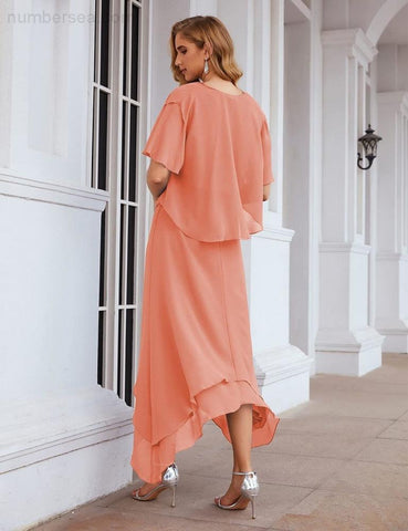 Vestidos de chifón de talla grande para la madre de la novia con chaqueta, vestidos formales para boda SY28073 